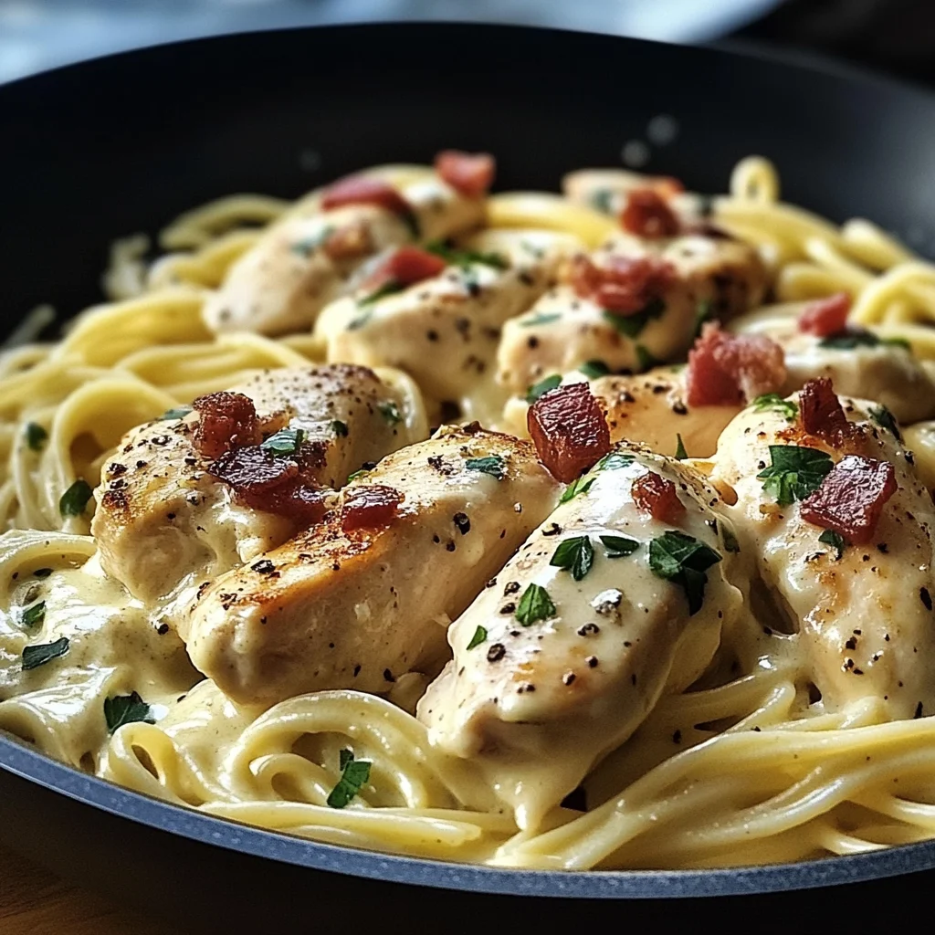 Lazy Day Chicken Carbonara Skillet