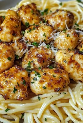 Lemon Garlic Butter Chicken Bites with Savory Parmesan Linguine