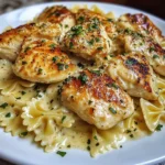 Lemon Garlic Chicken with Creamy Bowtie Pasta