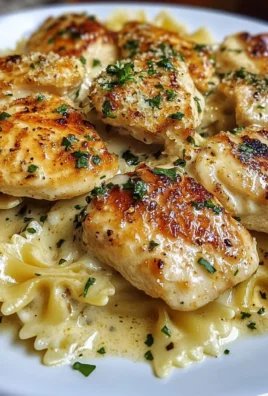 Lemon Garlic Chicken with Creamy Bowtie Pasta