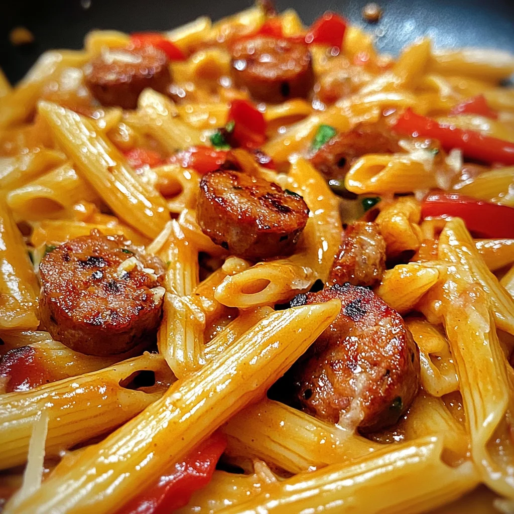 One-Pan Fiery Creamy Honey BBQ Sausage Pasta