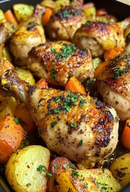One-Pan Garlic Herb Chicken Drumsticks with Roasted Potatoes & Carrots