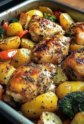 One-Pan Herb Roasted Chicken with Potatoes, Peppers & Broccoli