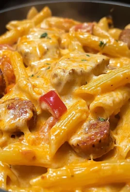 One-Pot Creamy Buffalo Cheddar Chicken & Sausage Pasta