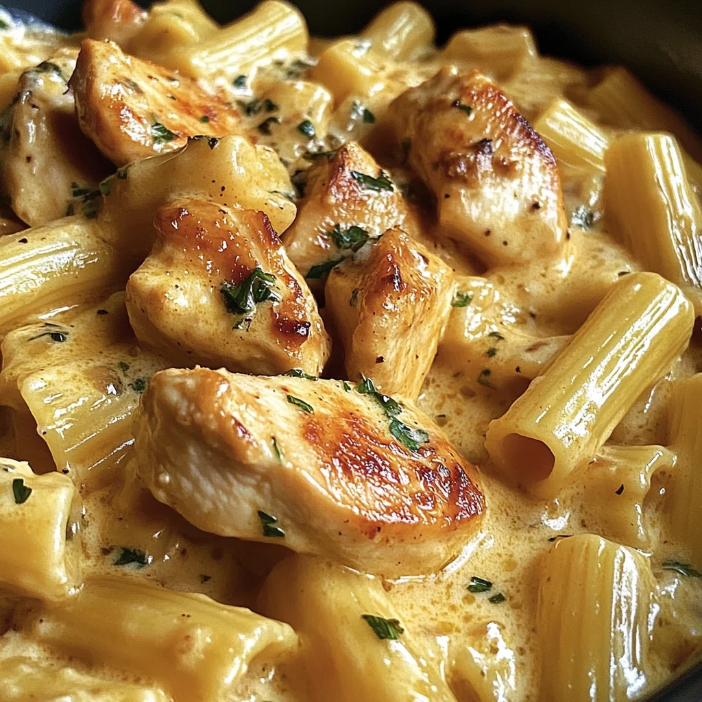 One-Pot Creamy Honey Garlic Chicken Rigatoni