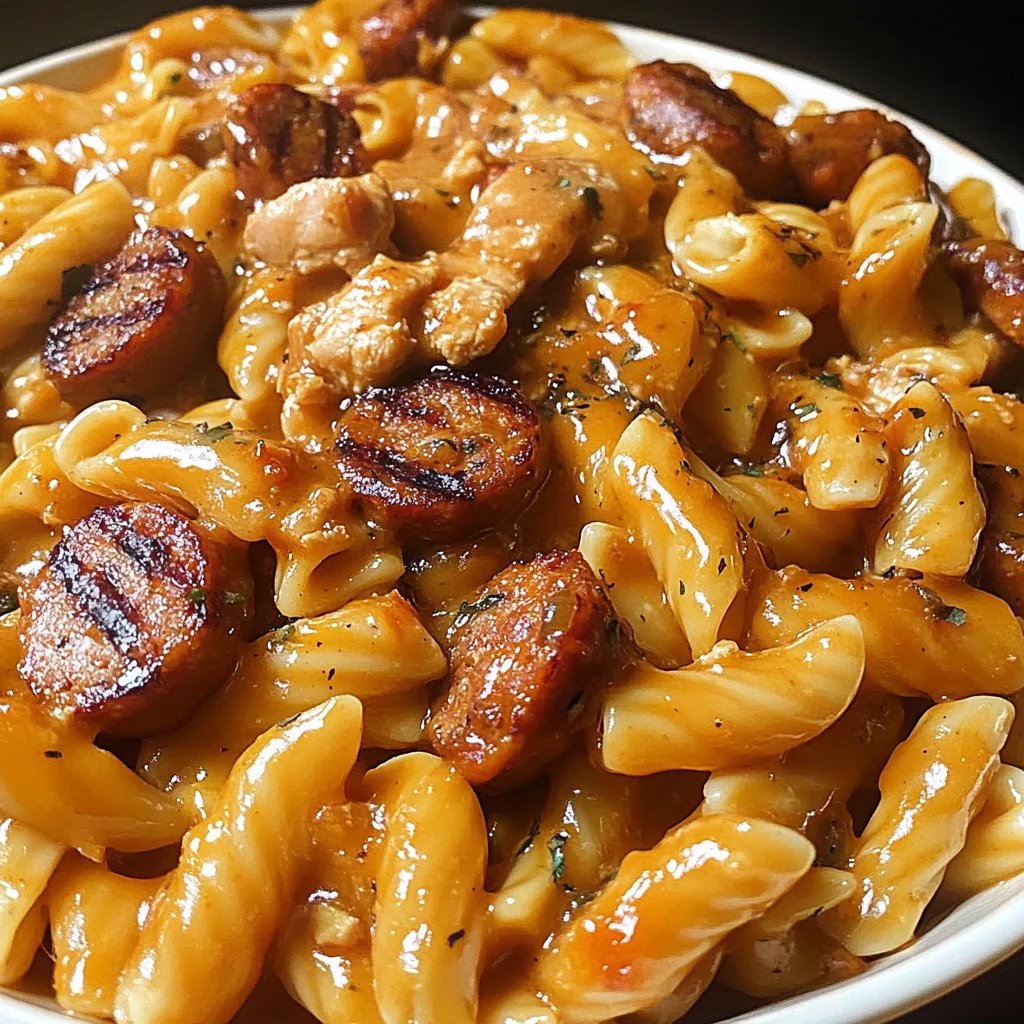 One-Pot Maple Honey BBQ Chicken & Sausage Pasta