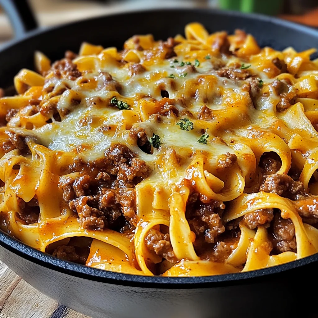 One-Pot Zesty Honey BBQ Beef & Fettuccine Pasta