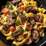 One Pot Bold Garlic Butter Cajun Steak Pasta
