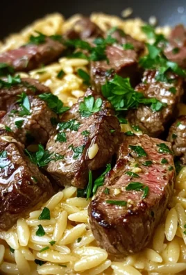 One Pot Creamy Garlic Butter Steak Orzo