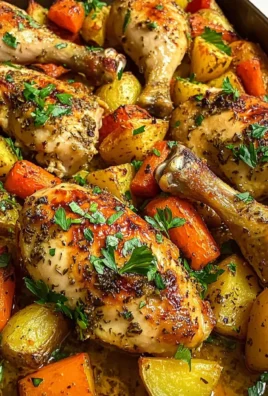Oven-Baked Herb Chicken Drumsticks with Roasted Vegetables