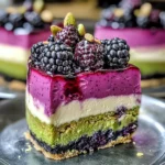 Pistachio & Blackberry Cheesecake Towers