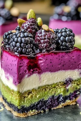 Pistachio & Blackberry Cheesecake Towers