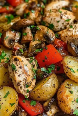 Roasted Garlic Potatoes with Herb Chicken & Mushrooms