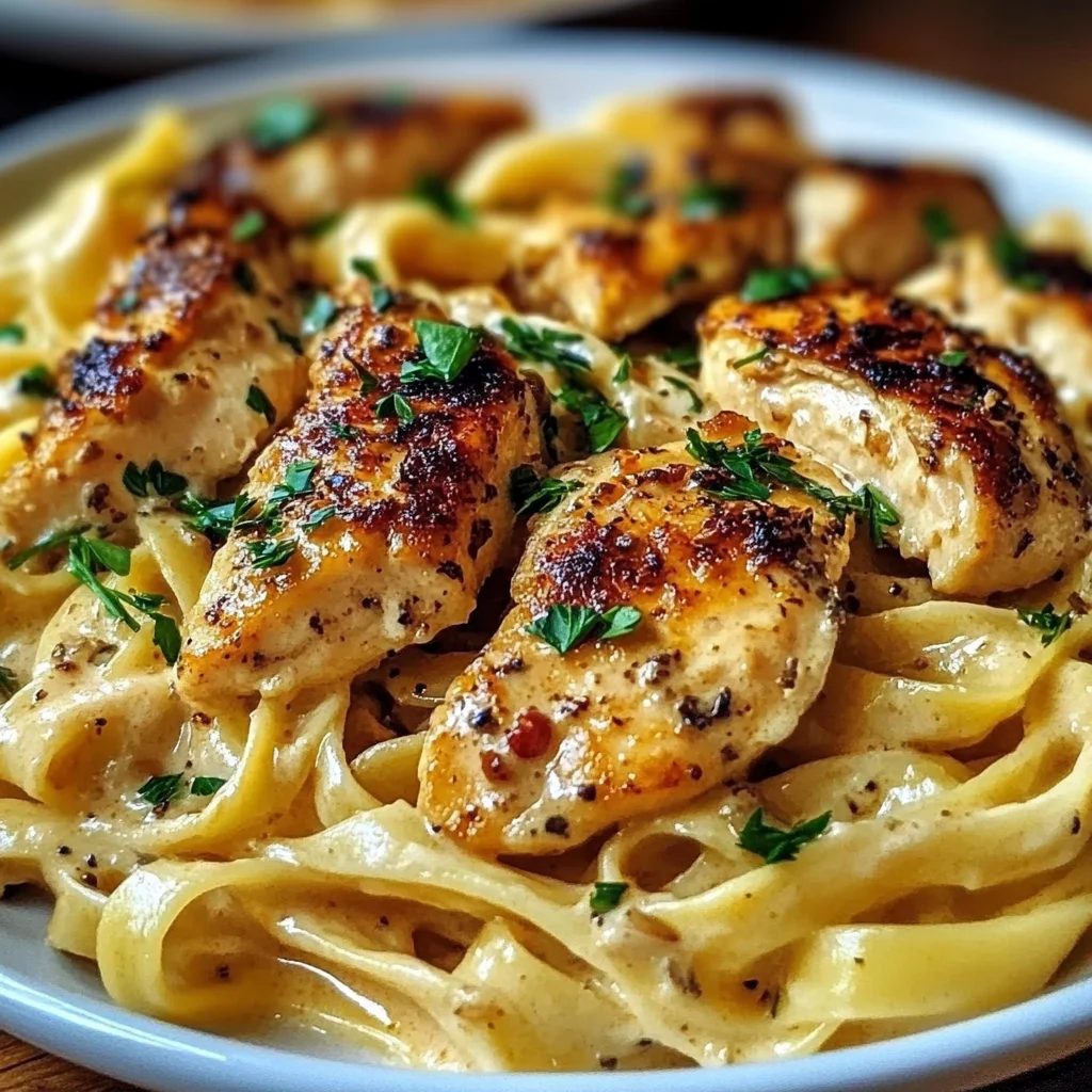 Savory Cajun Chicken Fettuccine in Creamy Garlic Butter Sauce