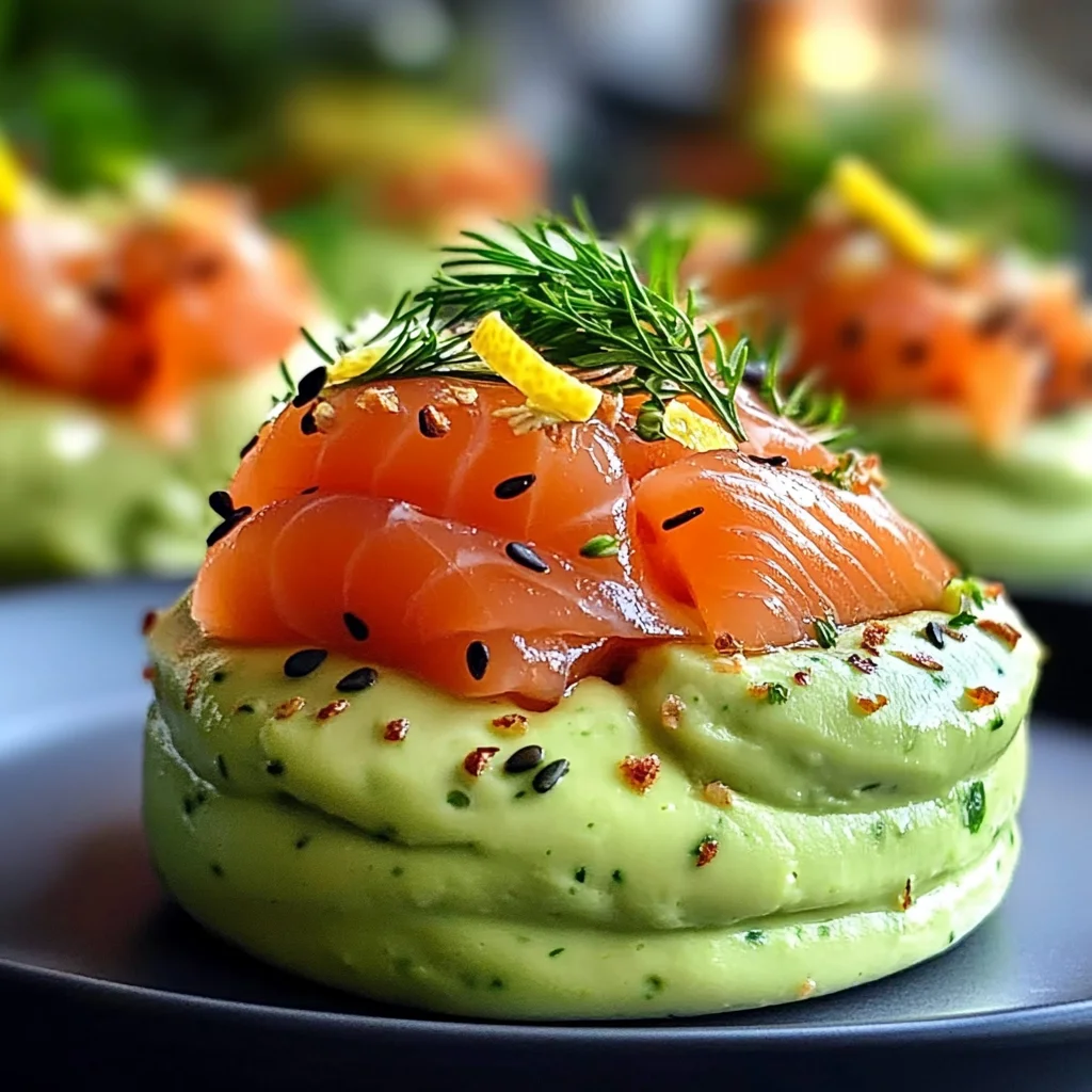 Silky Avocado Mousse Topped with Tender Smoked Salmon & Festive Herbs