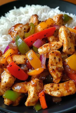 Spicy Chicken Stir-Fry with Bell Peppers & Rice
