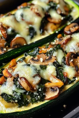 Spinach, Mushroom, and Ricotta Stuffed Zucchini Boats