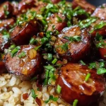 Sticky Honey Garlic Smoked Sausage Rice