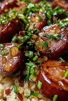 Sticky Honey Garlic Smoked Sausage Rice