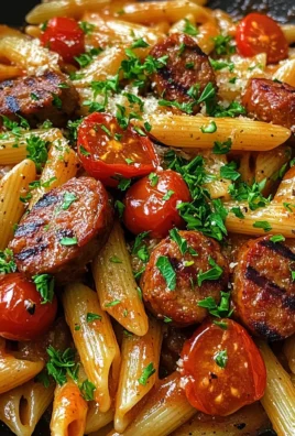 Sticky Smoky Honey Garlic BBQ Sausage Pasta Skillet