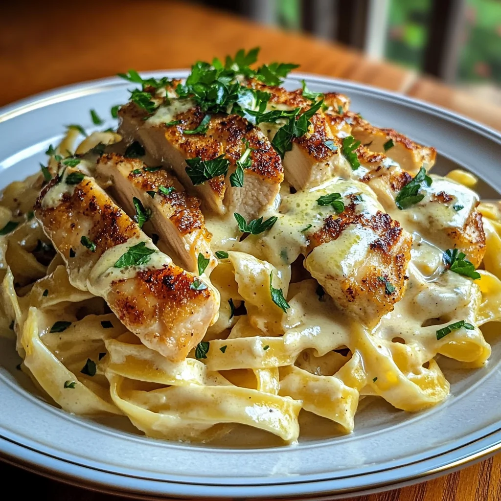 Sticky Sweet Garlic Chicken Alfredo