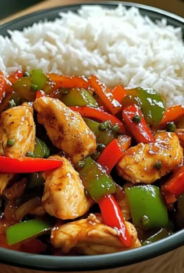 Sweet & Spicy Chicken Pepper Stir-Fry with Fluffy Rice
