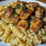 TWISTED PASTA WITH HONEY GARLIC CHICKEN & PARMESAN CREAM