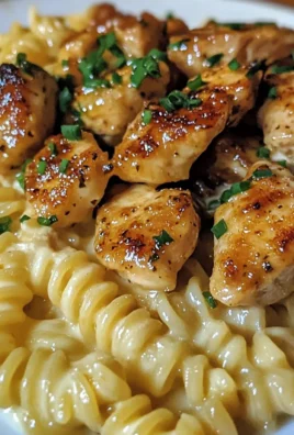 TWISTED PASTA WITH HONEY GARLIC CHICKEN & PARMESAN CREAM