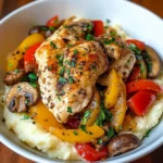 Ultimate Garlic Herb Chicken with Sautéed Veggies & Creamy Mashed Potatoes