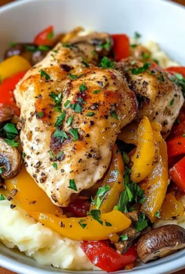 Ultimate Garlic Herb Chicken with Sautéed Veggies & Creamy Mashed Potatoes