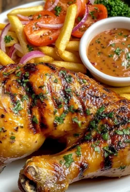 Ultimate Glazed Chicken Leg Quarters with Fries & Fresh Salad