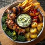 Ultimate Grilled Chicken Drumstick Bowl with Garlic Herb Dip