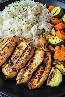 Ultimate Grilled Chicken Plate with Garlic Veggies & Fluffy Rice