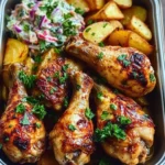 Ultimate Oven-Baked Chicken Drumsticks with Wedges & Creamy Slaw