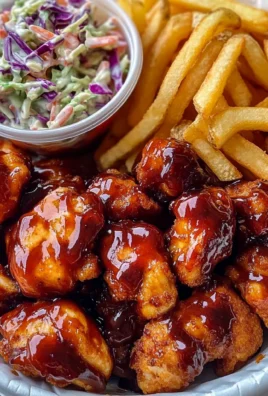 Ultimate Sticky BBQ Chicken Bites with Fries & Creamy Coleslaw