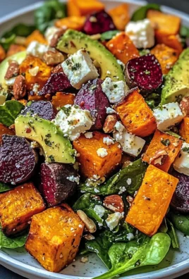 Vibrant Aussie Roasted Root & Spinach Salad with Macadamia Crunch