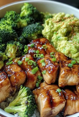 Sticky Teriyaki Chicken Bowl with Broccoli & Guacamole
